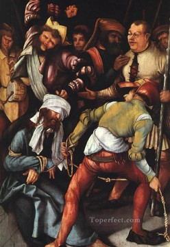 baptism of christ Painting - The Mocking of Christ Renaissance Matthias Grunewald